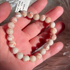 NWT Natural Red Web Jasper Bead Bracelet